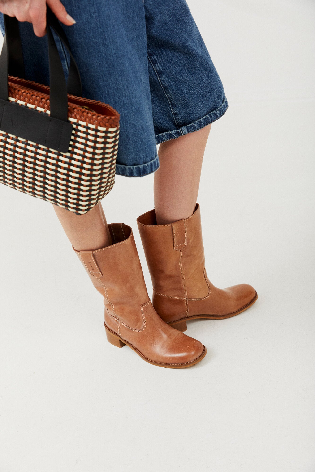 Julia Gaucho læderstøvler - Dark Tan